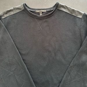 Banana Republic Crewneck Sweater with Faux Leather Applications